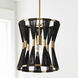 Bianca 1 Light 12 inch Black Rope and Patinaed Brass Pendant Ceiling Light