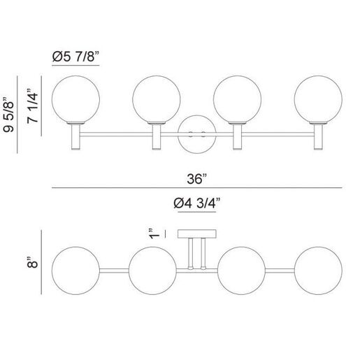 Cosmo Wall Sconce Wall Light in Aged Gold Brass and Clear