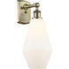 Ballston Cindyrella LED 7 inch Antique Brass Sconce Wall Light in Matte White Glass