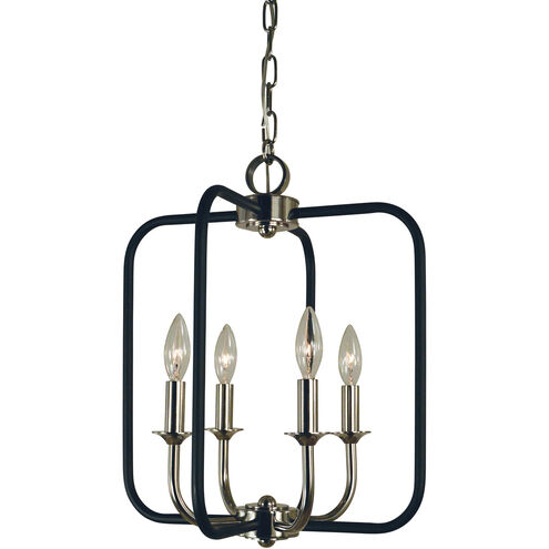 Boulevard 4 Light 14 inch Polished Nickel with Matte Black Accents Chandelier Ceiling Light