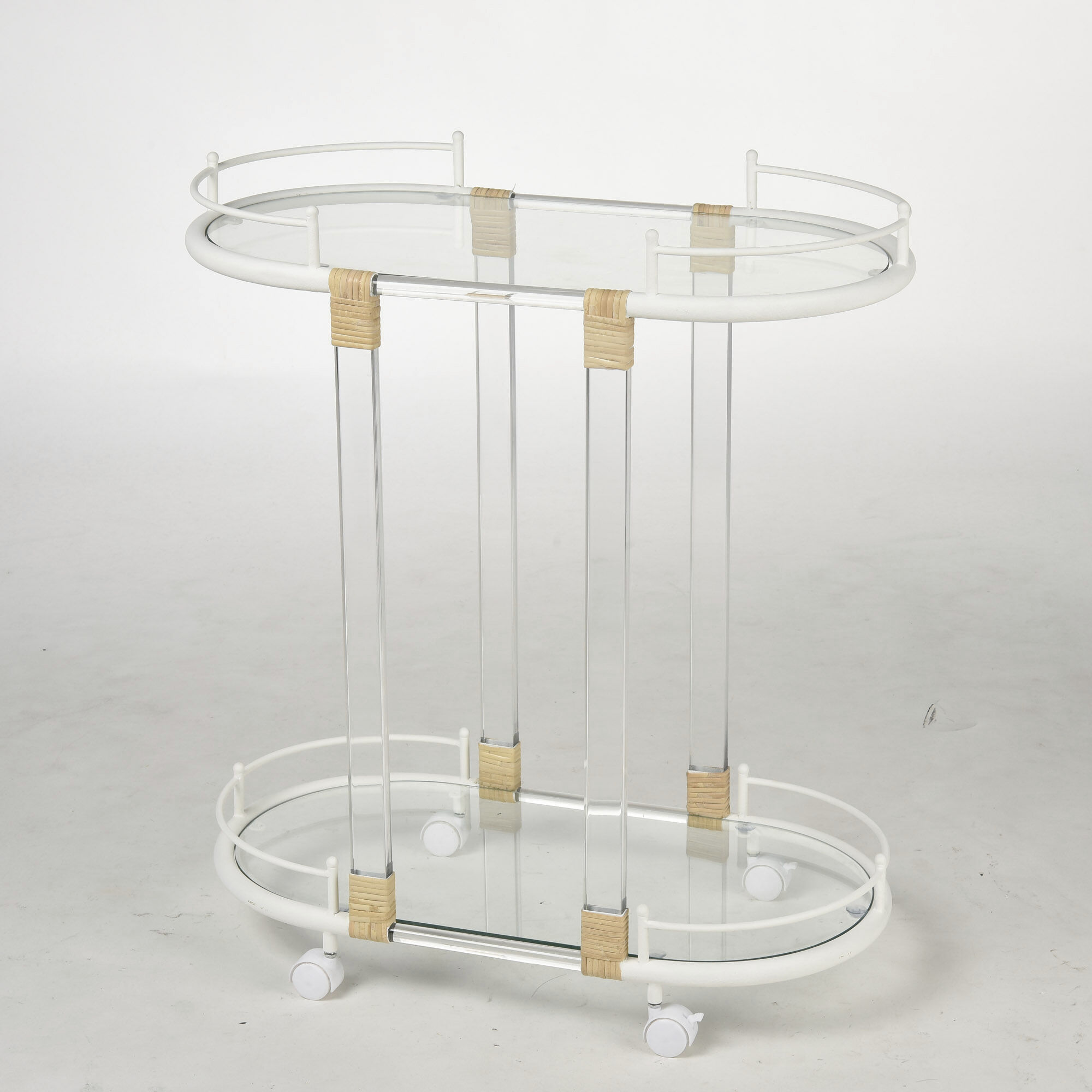 Karma Textured White Bar Cart