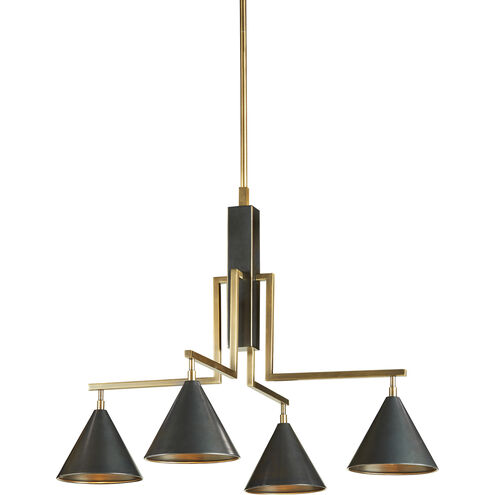 Aria 4 Light 30 inch Antique Brass and Bronze Chandelier Ceiling Light