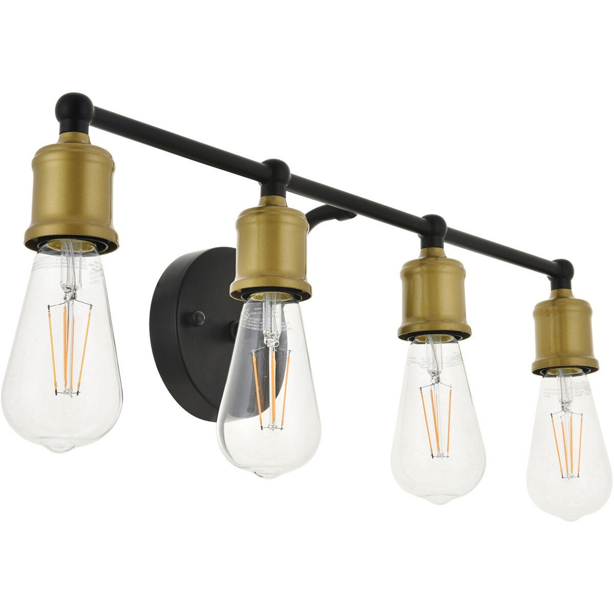 Serif 4 Light 22 inch Brass and Black Wall Sconce Wall Light