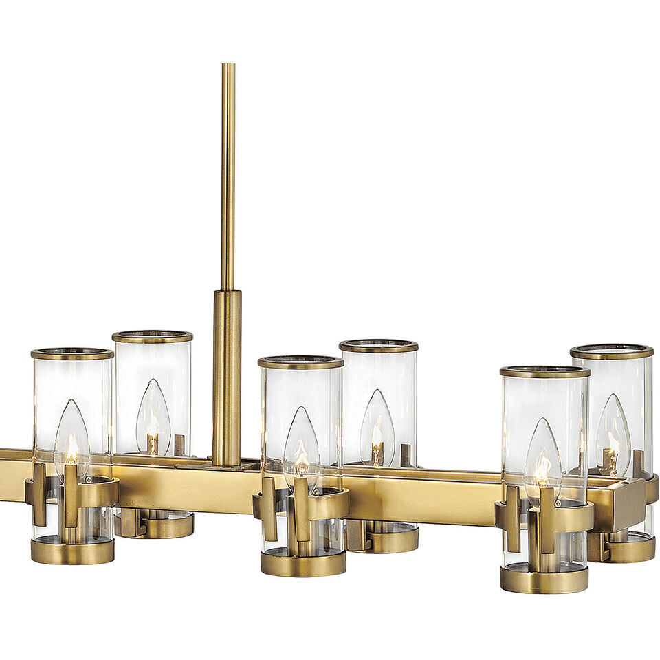 Reeve 12 Light 46 inch Heritage Brass Indoor Linear Chandelier Ceiling Light