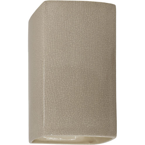 Ambiance Rectangle LED 7 inch Sienna Brown Crackle Wall Sconce Wall Light in 1000 Lm LED, Large