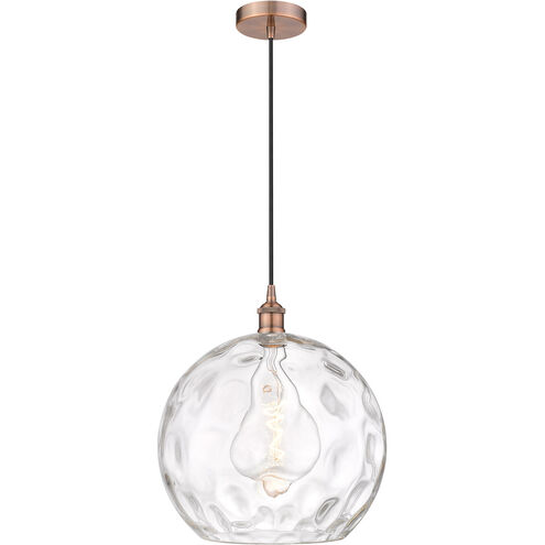 Edison Athens Water Glass 1 Light 14 inch Antique Copper Pendant Ceiling Light