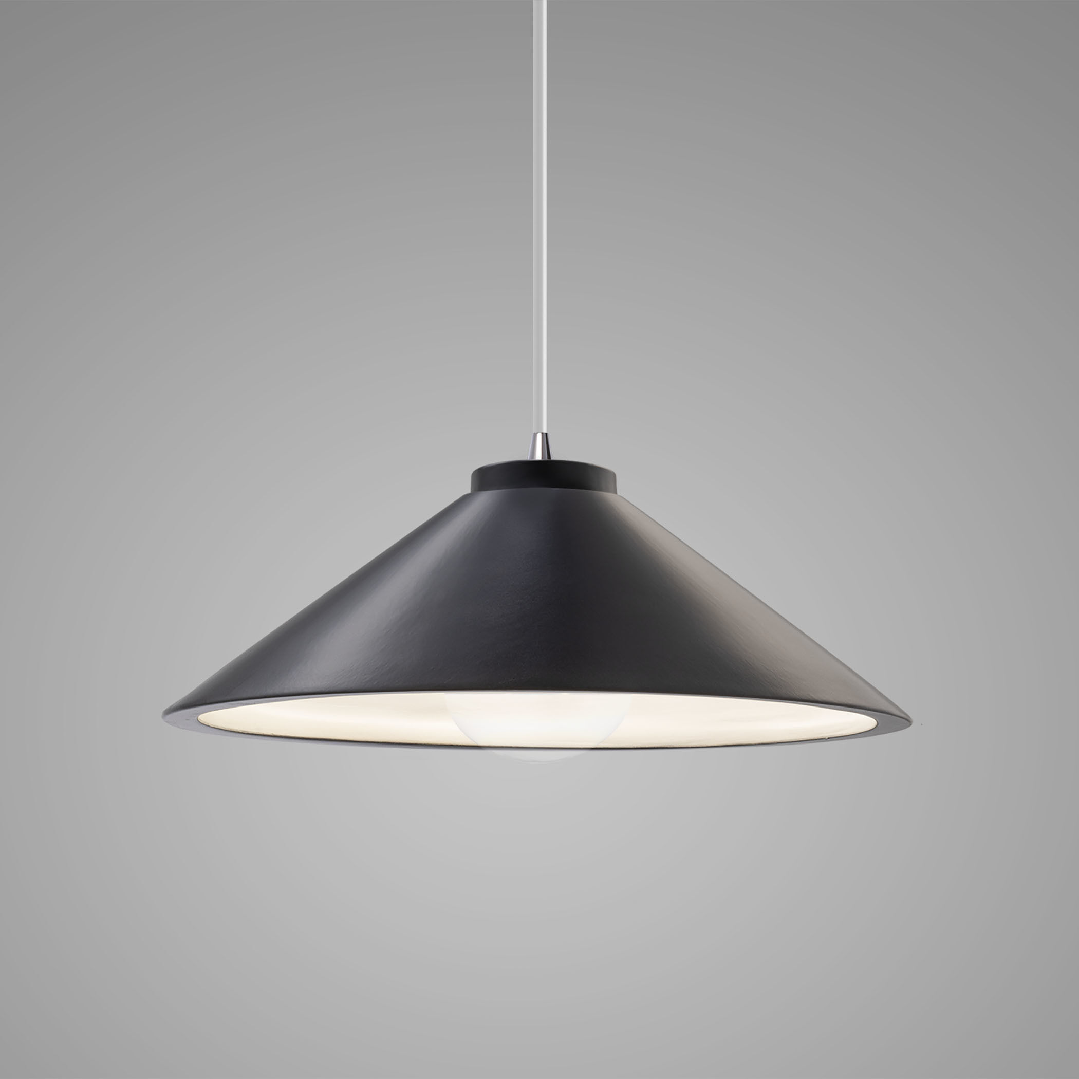 Radiance Collection 1 Light 11.75 inch Carbon Matte Black with Polished Chrome Pendant Ceiling Light