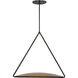 Peter Bristol Cymbal 1 Light 19.8 inch Dark Bronze/Natural Brass Pendant Ceiling Light