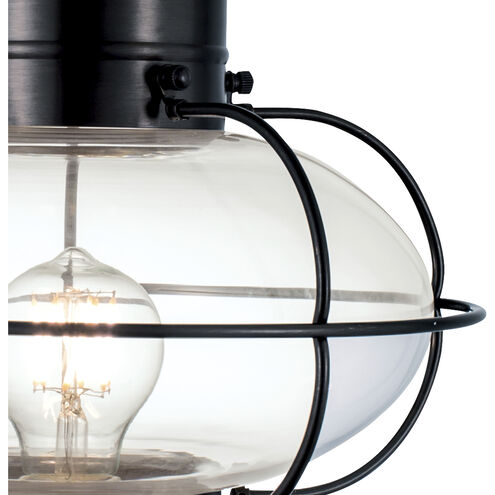 Classic Onion 1 Light 17.5 inch Black with Clear Outdoor Post Light, Medium