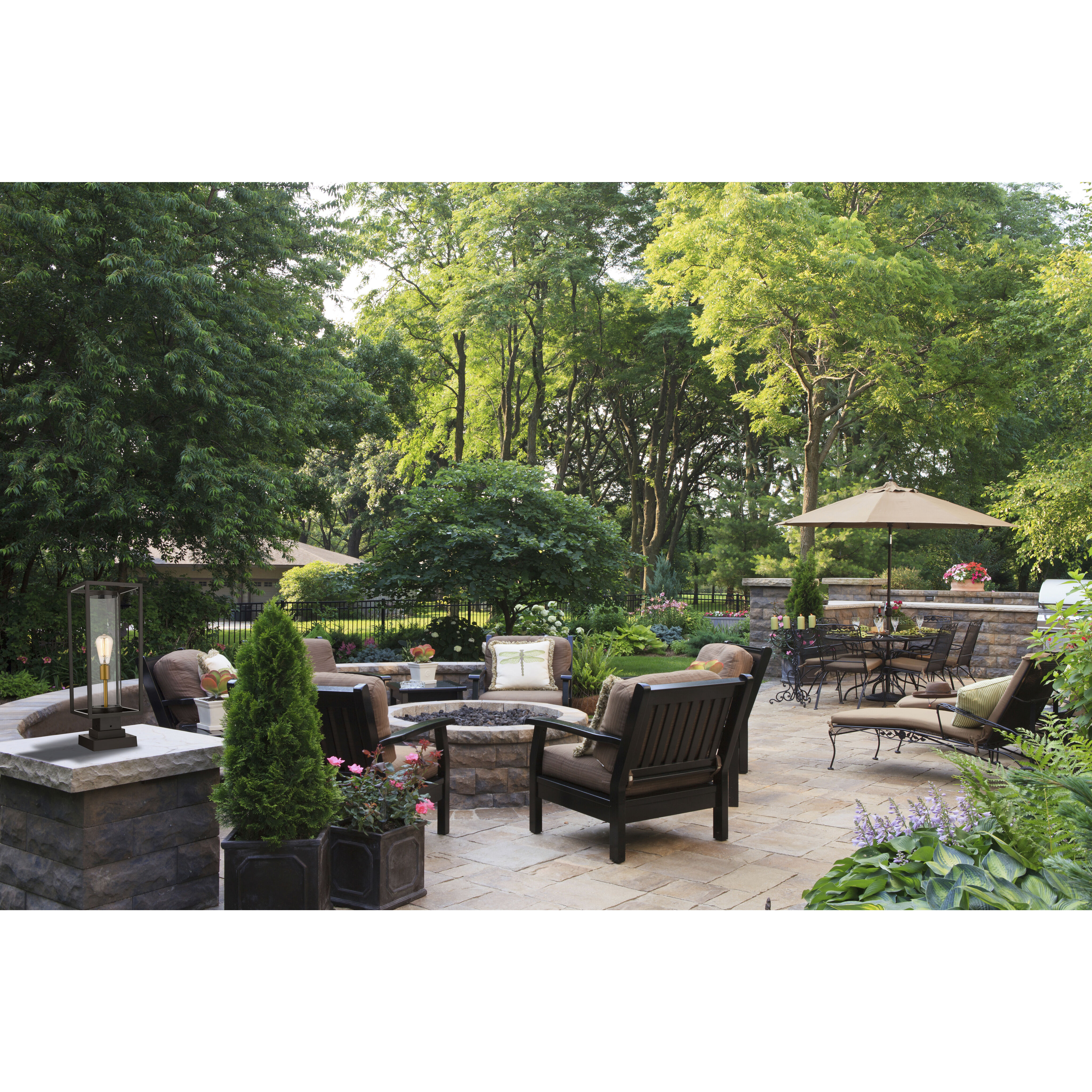 Dunbroch 1 Light 22.75 inch Deep Bronze and Outdoor Brass Outdoor Pier Mounted Fixture