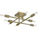 Script 8 Light 19 inch Satin Gold Flush Mount Ceiling Light