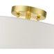 Meridian 4 Light 18 inch Satin Brass Semi Flush Ceiling Light 