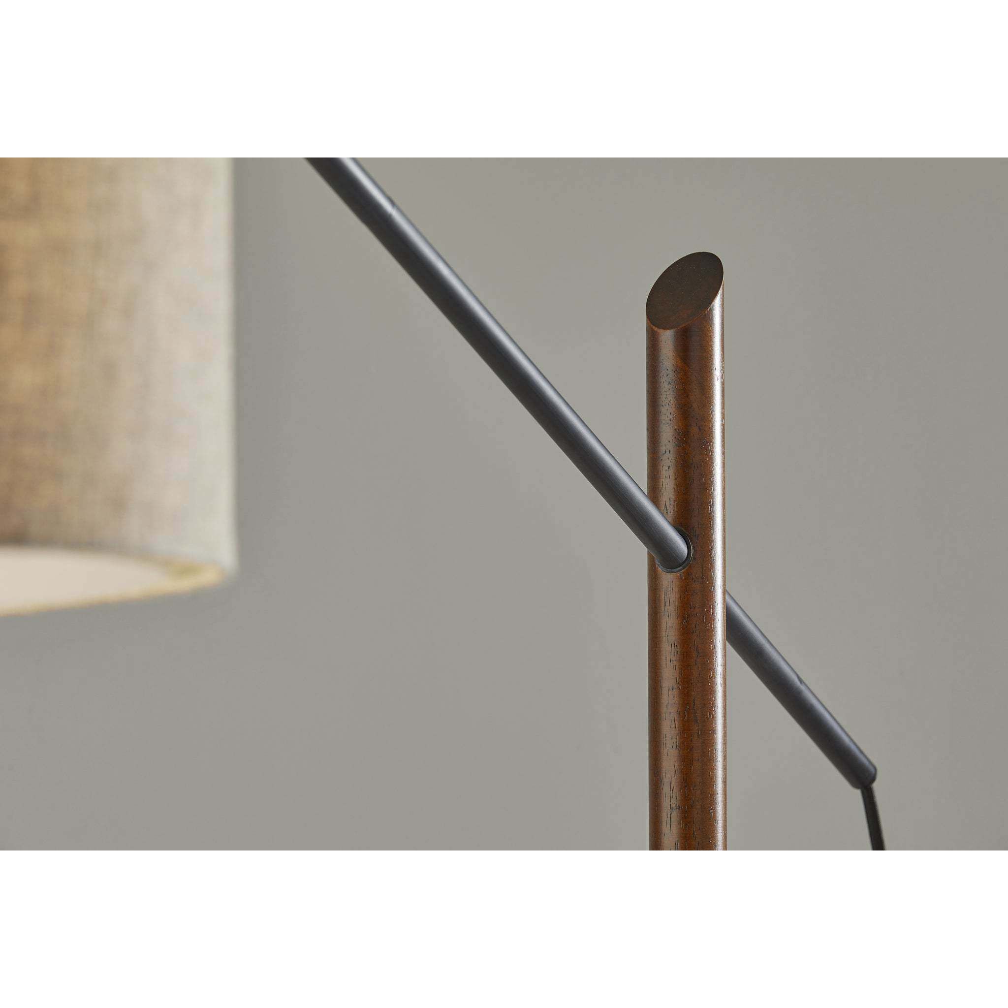 Ethan 77 inch 100.00 watt Black with Walnut Rubberwood Arc Lamp Portable Light
