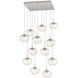 Nova LED LED Beige Silver Chandelier Ceiling Light, Square Multi-Port