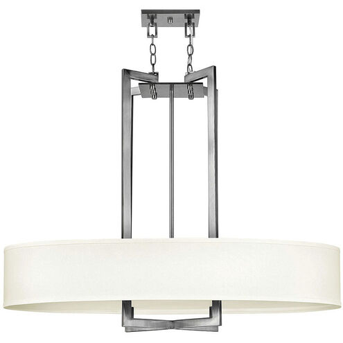 Hampton LED 40 inch Antique Nickel Indoor Oval Chandelier Ceiling Light, Oval