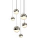 Grapes LED 11.75 inch Satin Nickel Cluster Pendant Ceiling Light in Assorted