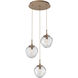 Aster LED LED Novel Brass Chandelier Ceiling Light, Round Multi-Pendant