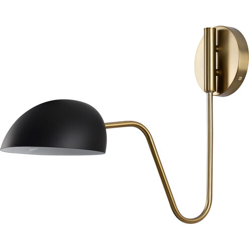 Trilby 1 Light 7.38 inch Matte Black and Burnished Brass Wall Sconce Wall Light