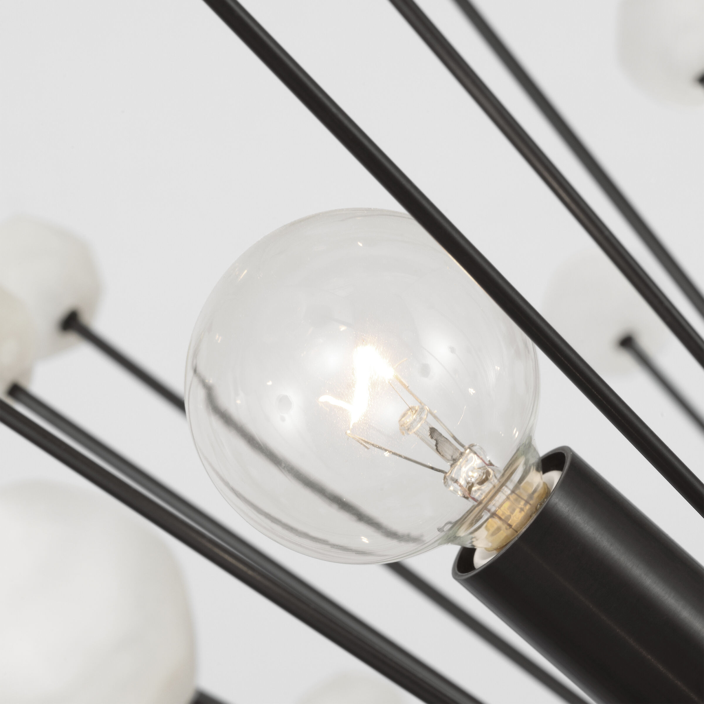 Suzanne Kasler Lys LED 31.25 inch Bronze and Alabaster Chandelier Ceiling Light