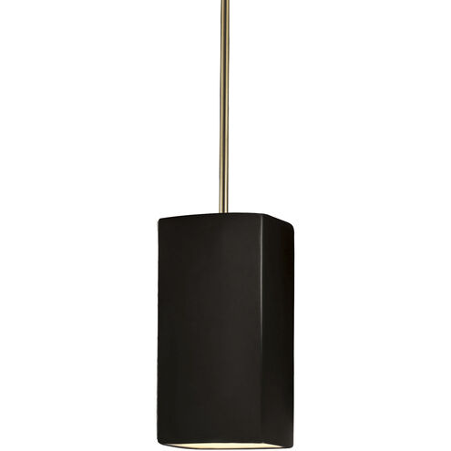 Radiance Collection LED 5.5 inch Gloss Black and Matte White with Antique Brass Pendant Ceiling Light