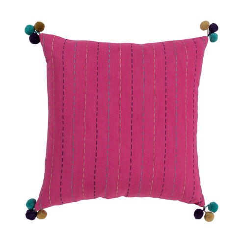 Dhaka 18 X 18 inch Bright Pink Pillow Cover, Square