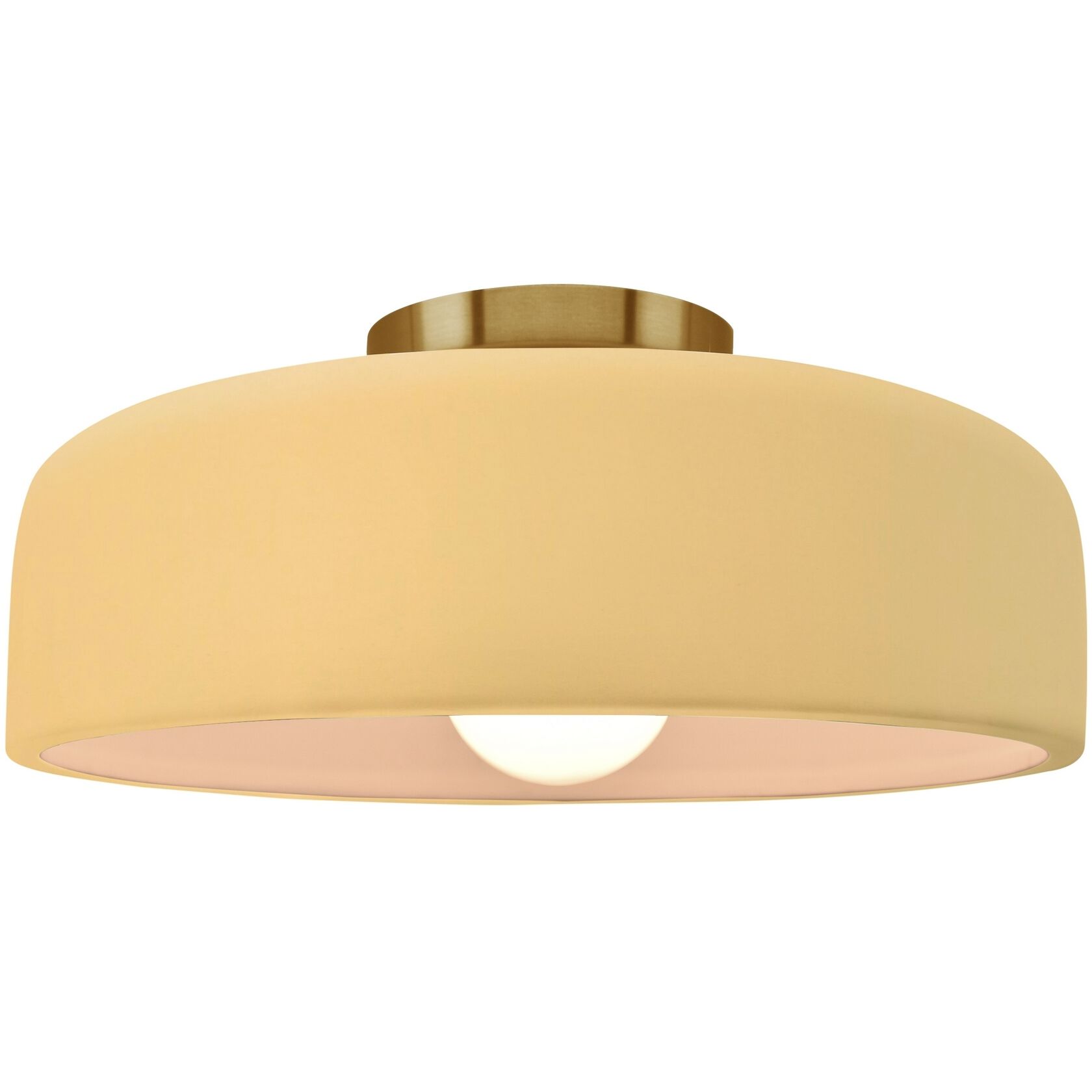Radiance Collection - Spire LED 10 inch Muted Yellow Semi-Flush Ceiling Light, Form+Finish+Function