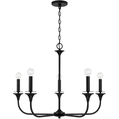 Presley 5 Light 31 inch Matte Black Chandelier Ceiling Light