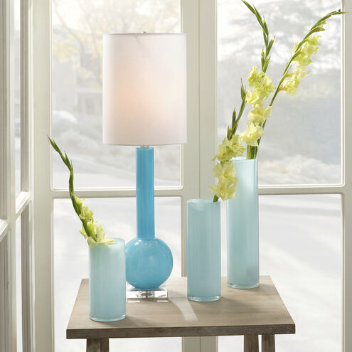 Gwendolyn 16 X 4 inch Vases in Sky Blue Glass, Set of 3
