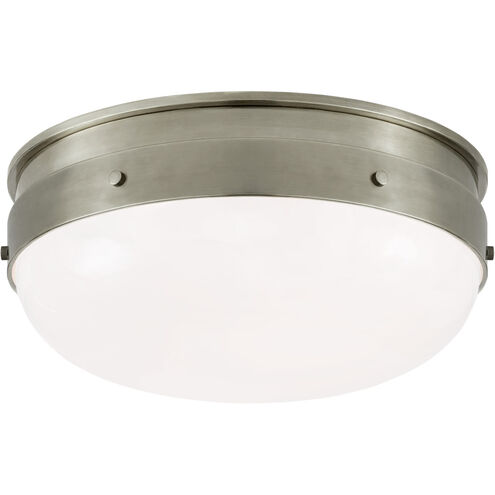 Thomas O'Brien Hicks 2 Light 13 inch Antique Nickel Flush Mount Ceiling Light, Small