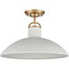 Surf 1 Light 16 inch Textured White Semi Flush Mount Ceiling Light
