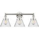 Cone 3 Light 24.5 inch Polished Nickel Bath Vanity Light Wall Light in Seedy