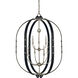 Urban Craftsman 9 Light 35 inch Brushed Nickel/Matte Black Foyer Chandelier Ceiling Light