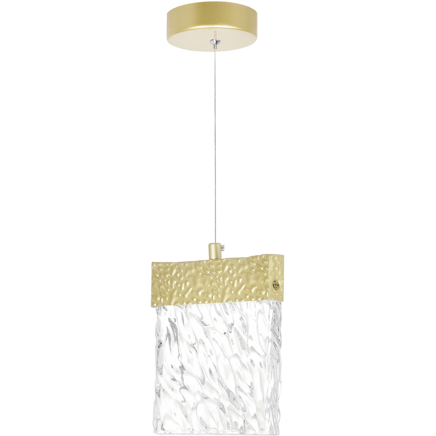 Carolina LED 1 inch Gold Leaf Down Mini Pendant Ceiling Light