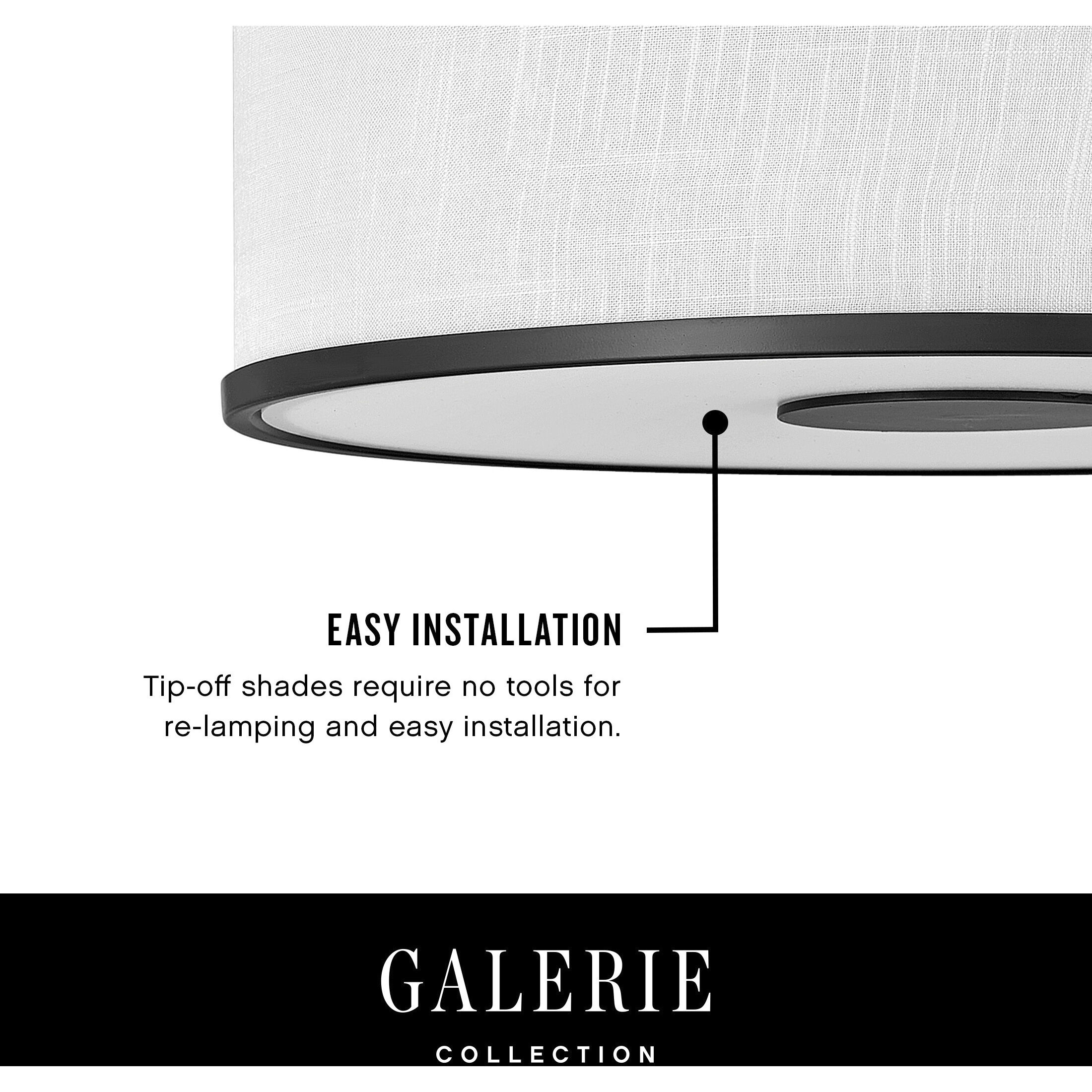 Galerie Halo 2 Light 13.25 inch Black Indoor Flush Mount Ceiling Light