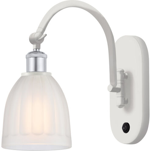 Ballston Brookfield 1 Light 6 inch White and Polished Chrome Sconce Wall Light