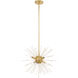Utopia 6 Light 20 inch Satin Brass Pendant Chandelier Ceiling Light