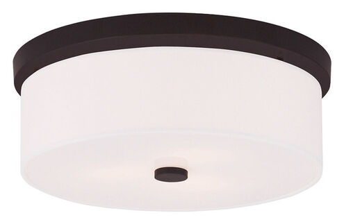 Meridian 3 Light 15 inch Bronze Flush Mount Ceiling Light