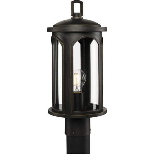 Gables 1 Light 17 inch Antique Bronze Outdoor Post Lantern, Durashield