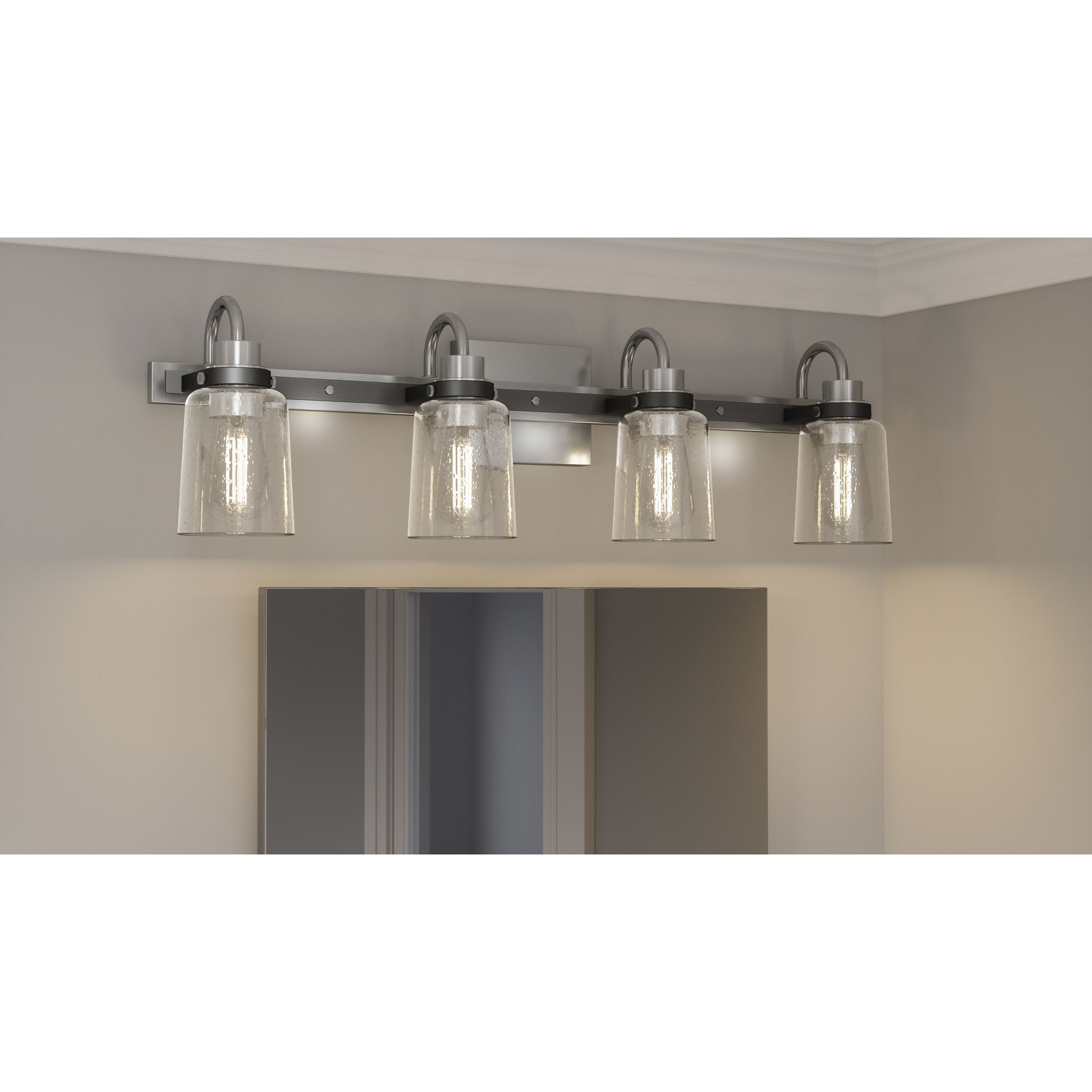 Axel 4 Light 31 inch Brushed Nickel Bath Light Wall Light, Extra Large