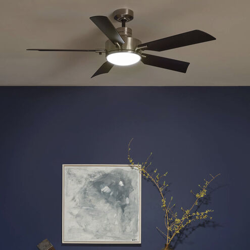 Guardian 54 inch Brushed Stainless Steel with Black Blades Ceiling Fan