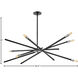 Archer 6 Light 42.5 inch Satin Black with Brushed Nickel Indoor Chandelier Ceiling Light