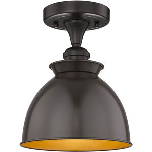 Edison Adirondack 1 Light 8 inch Oil Rubbed Bronze Semi-Flush Mount Ceiling Light