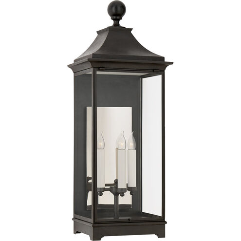 Rudolph Colby Rosedale 3 Light 38 inch French Rust Outdoor Wall Lantern, Large