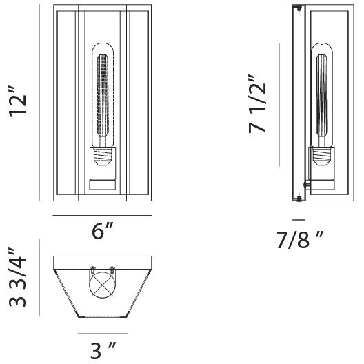 Creed LED 6 inch Matte Black Wall Sconce Wall Light