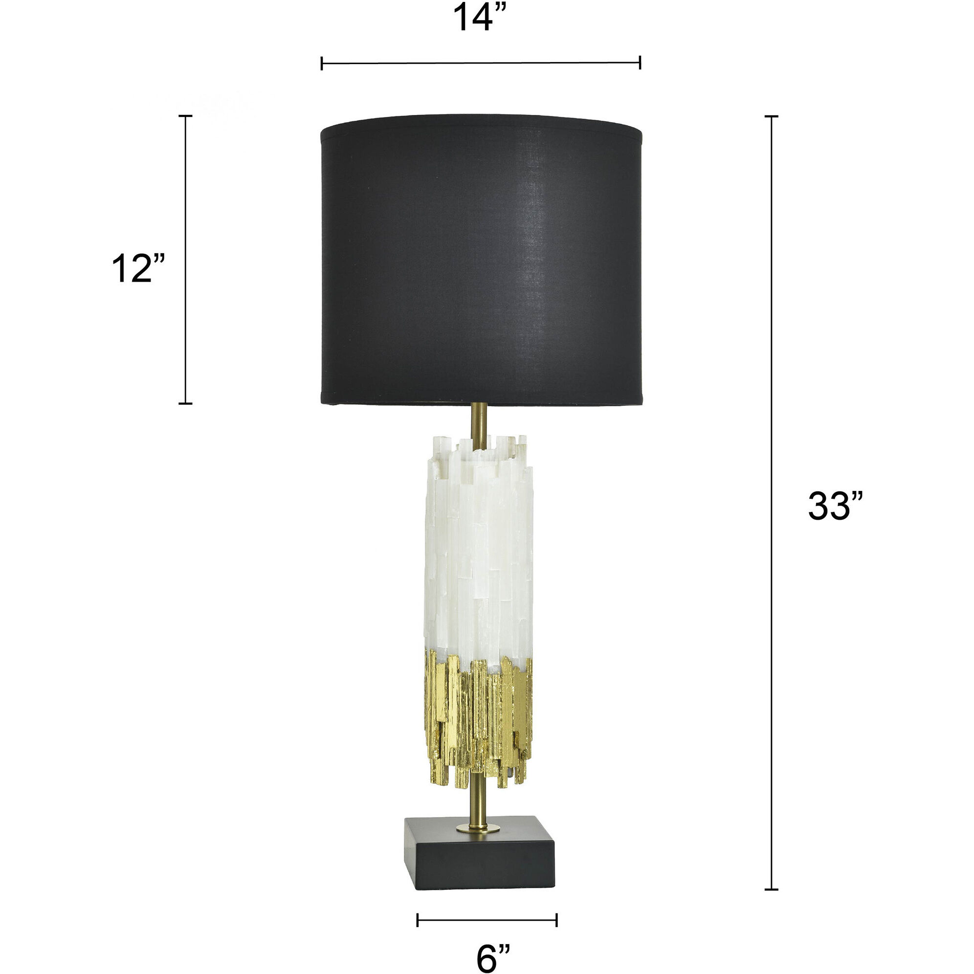 Jasper 33 inch 150 watt Black and White and Gold Leaf Table Lamp Portable Light