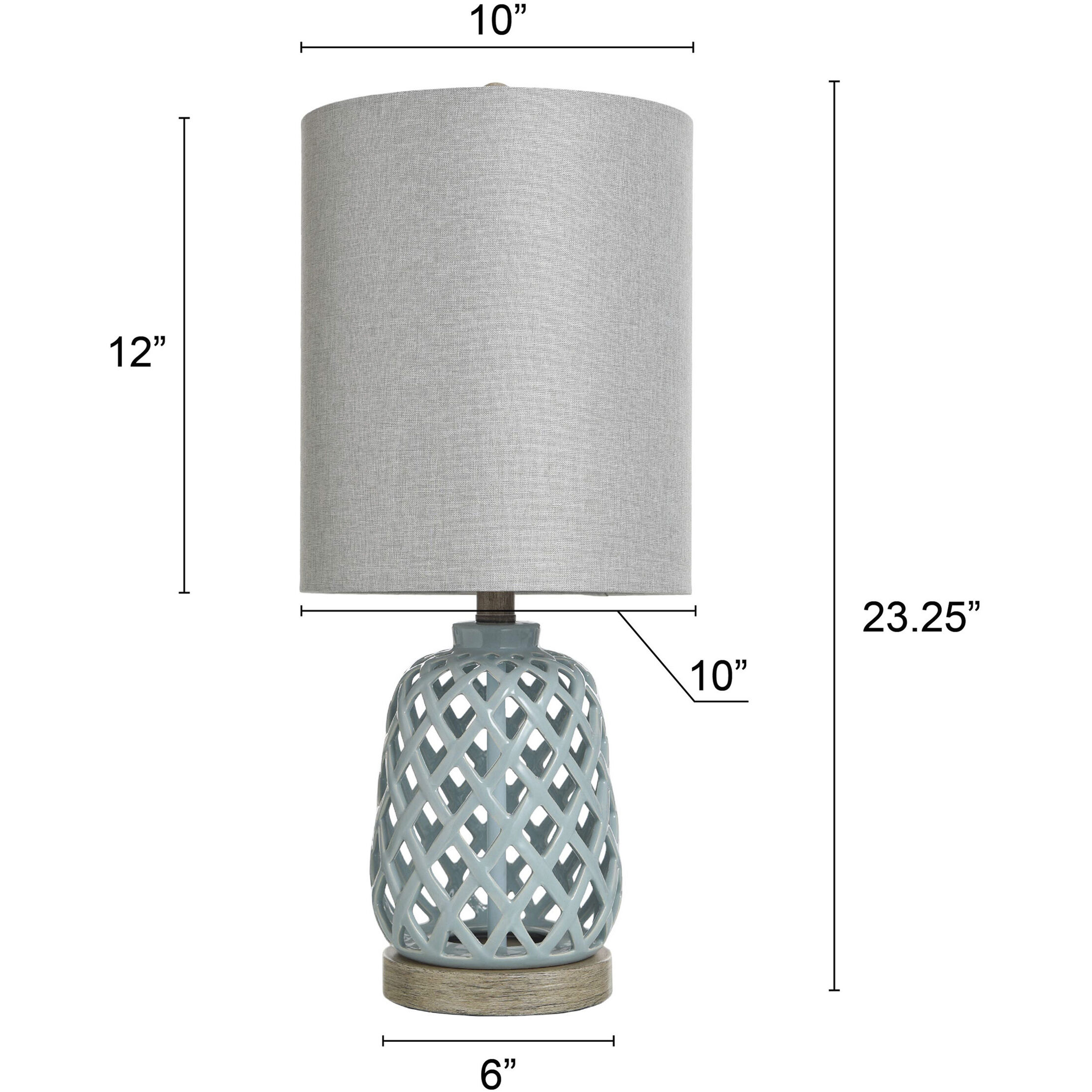 Signature 23.3 inch 100 watt Blue Table Lamp Portable Light