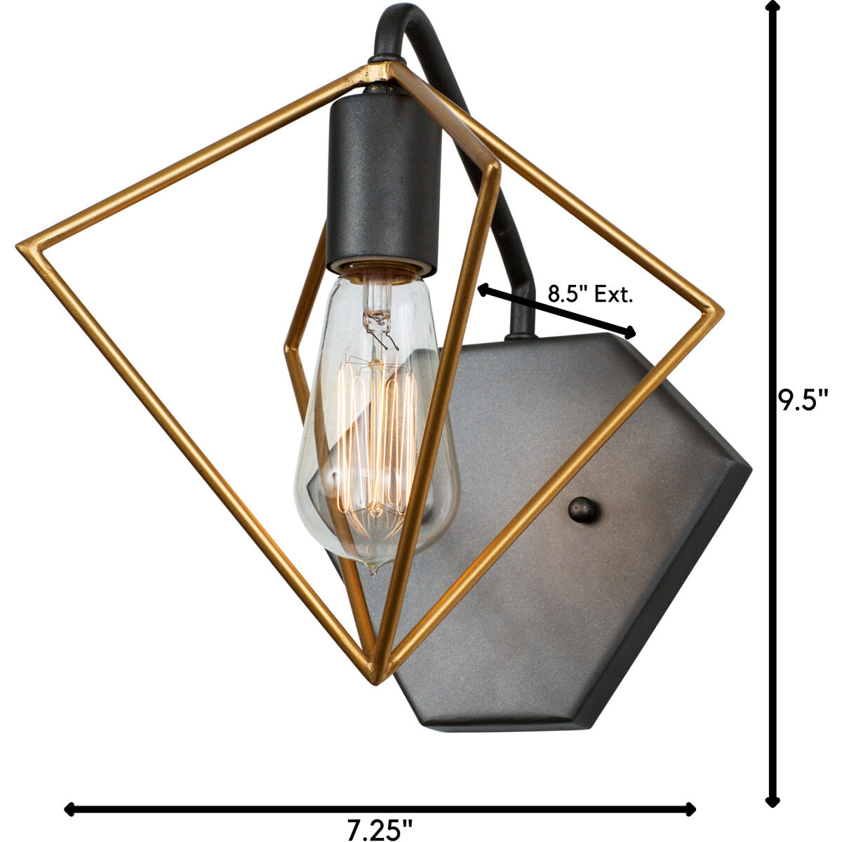 Metropolis 1 Light 7.25 inch Antique Gold and Rustic Bronze Bath Vanity Wall Light