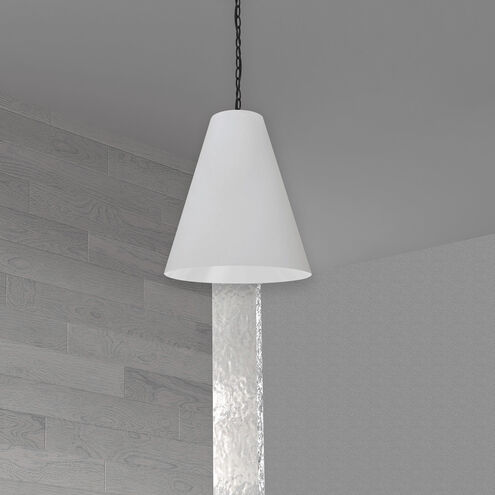 Anaya 1 Light 20 inch Matte Black Pendant Ceiling Light in White, Medium