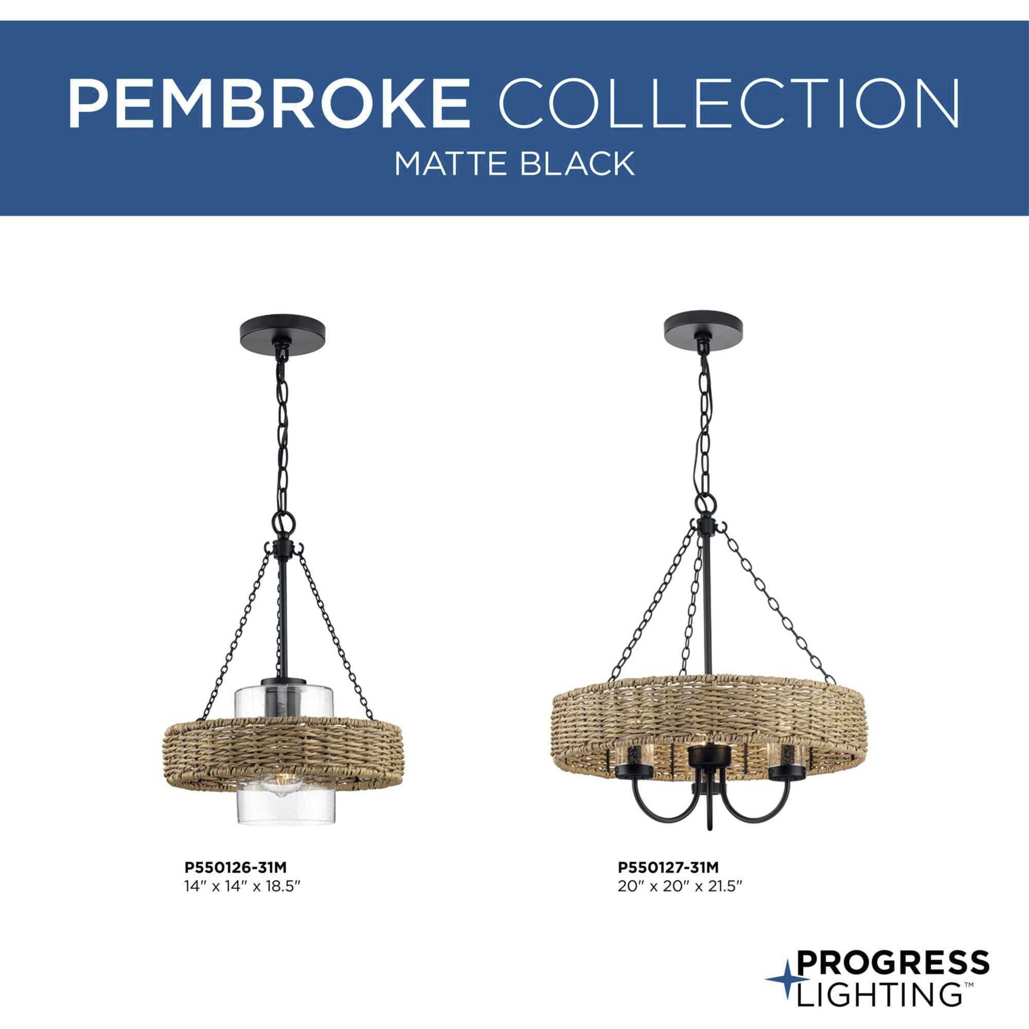 Pembroke 1 Light 14 inch Matte Black Outdoor Pendant