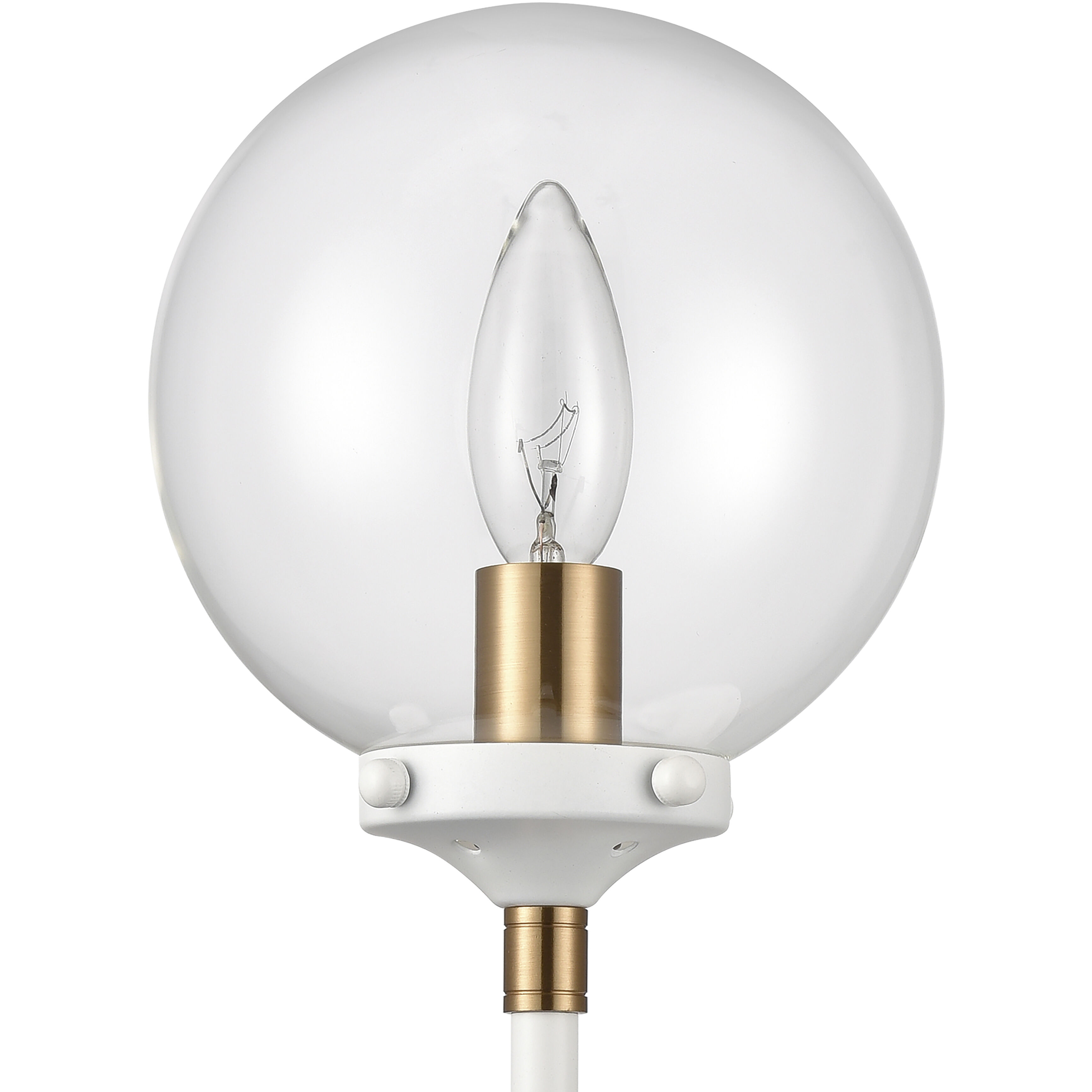 Boudreaux Sconce Wall Light in Matte White with Satin Brass